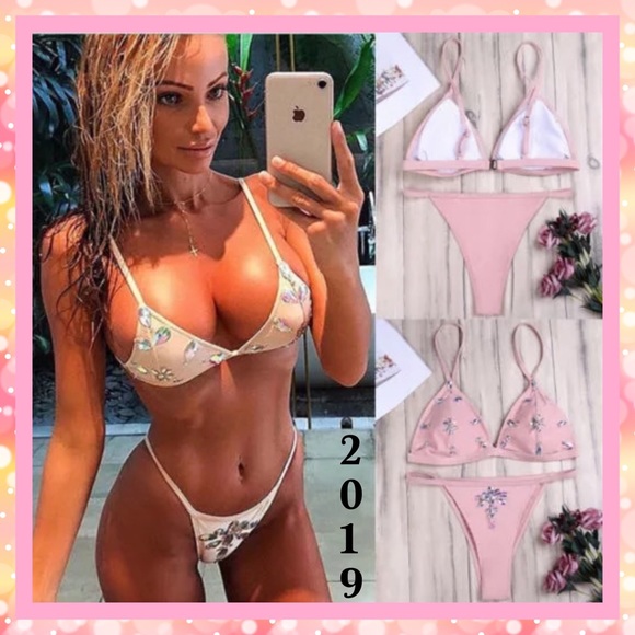 Other - BNWT- Lt. Pink Rhinestone 2 Piece Swimsuit Other - BNWT- Lt. Pink Rhinestone 2 Piece Swimsuit